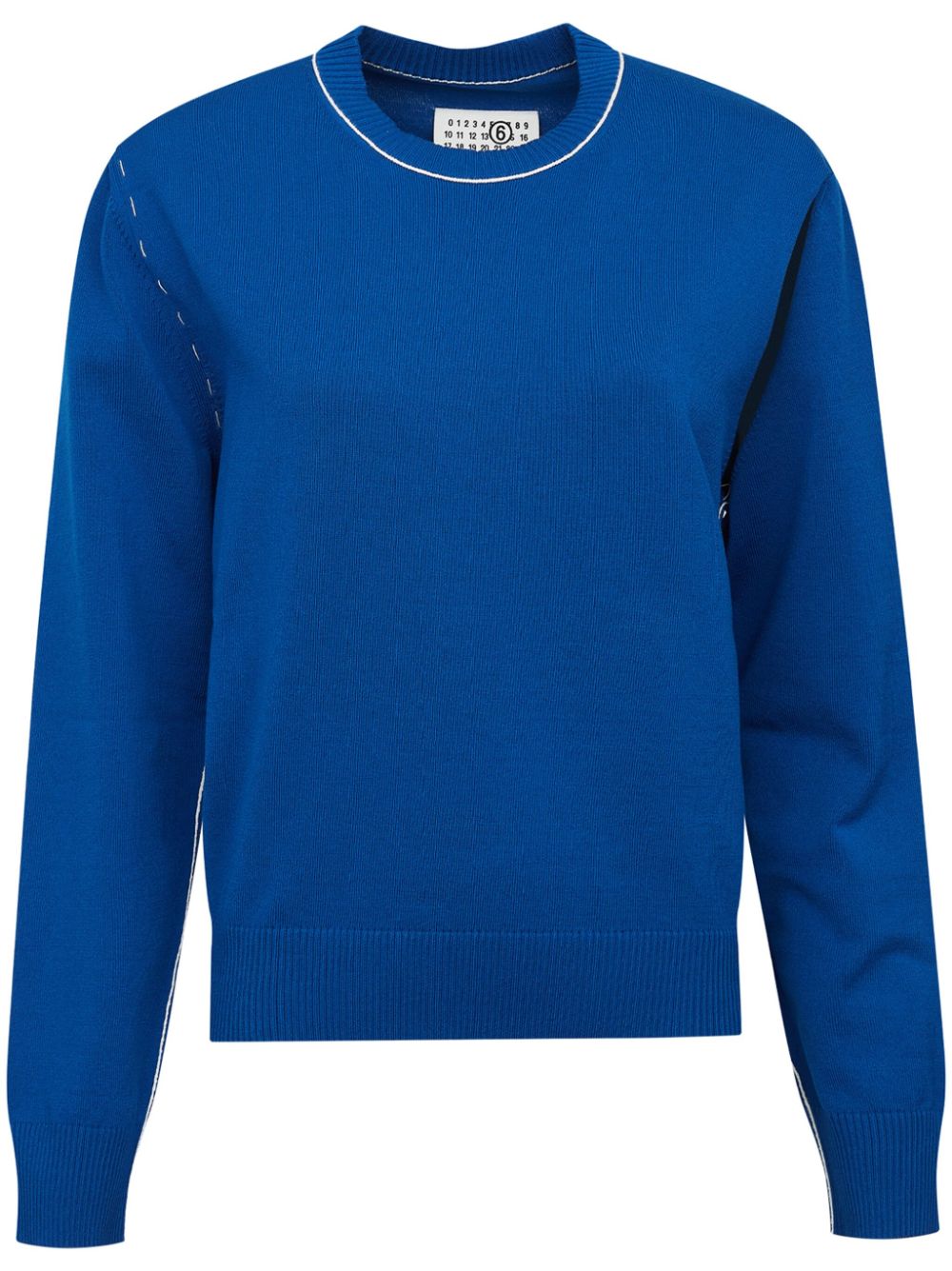 MM6 Maison Margiela crew-neck cut-out jumper - Blue von MM6 Maison Margiela