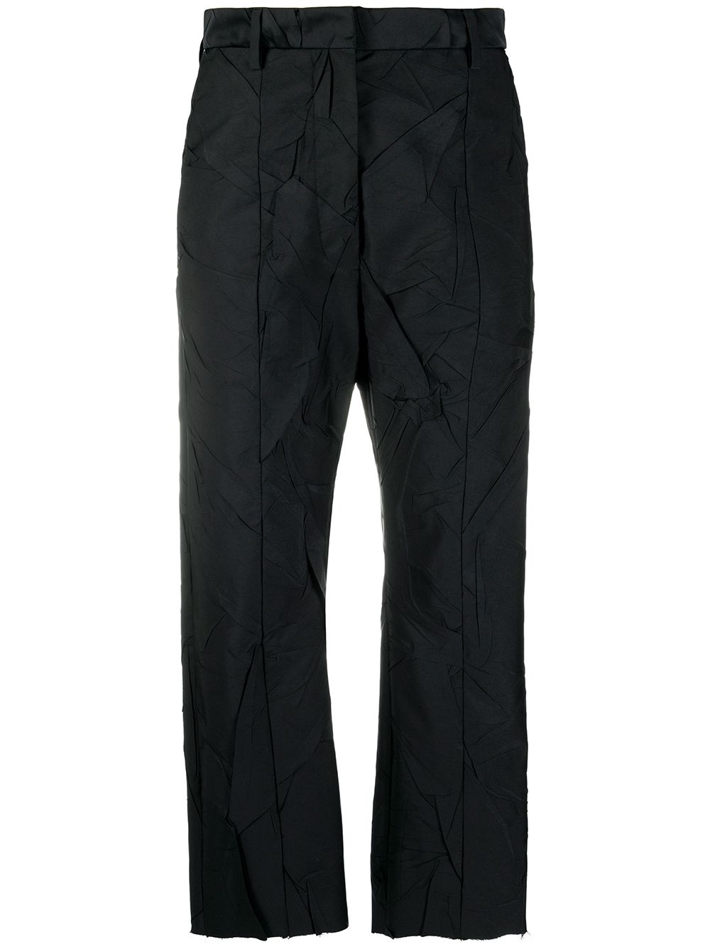 MM6 Maison Margiela crinkled cropped trousers - Black von MM6 Maison Margiela