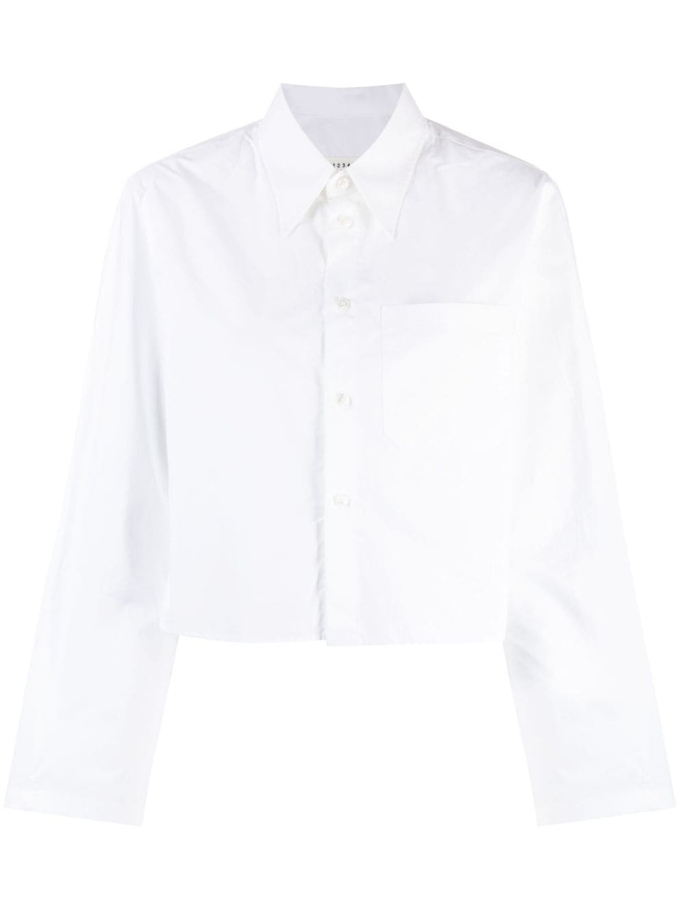 MM6 Maison Margiela cropped long-sleeve shirt - White von MM6 Maison Margiela