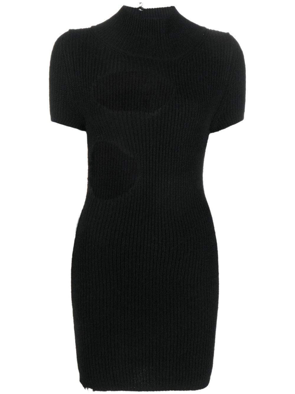 MM6 Maison Margiela cut-out ribbed minidress - Black von MM6 Maison Margiela