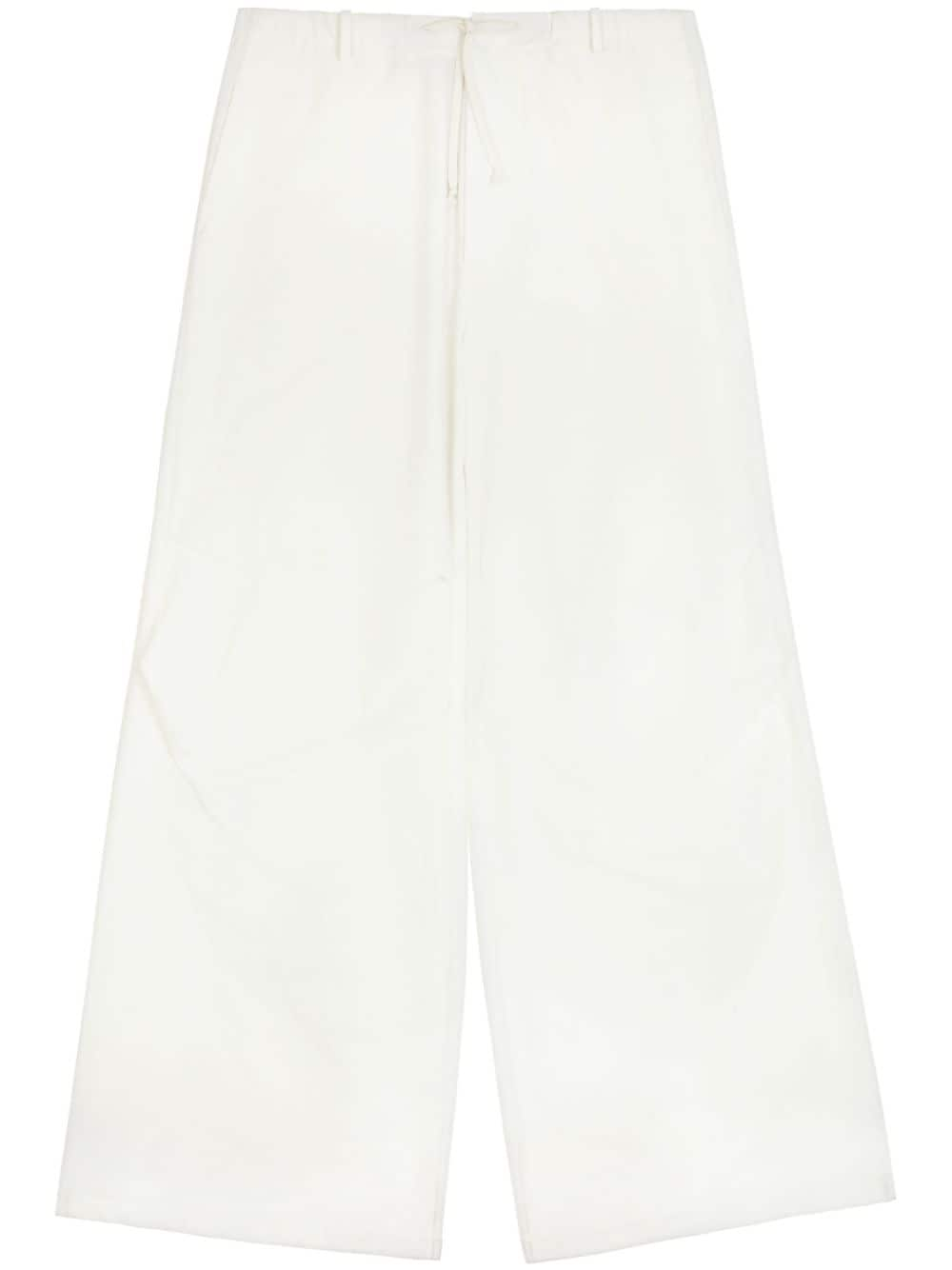 MM6 Maison Margiela drawstring-waist palazzo trousers - White von MM6 Maison Margiela