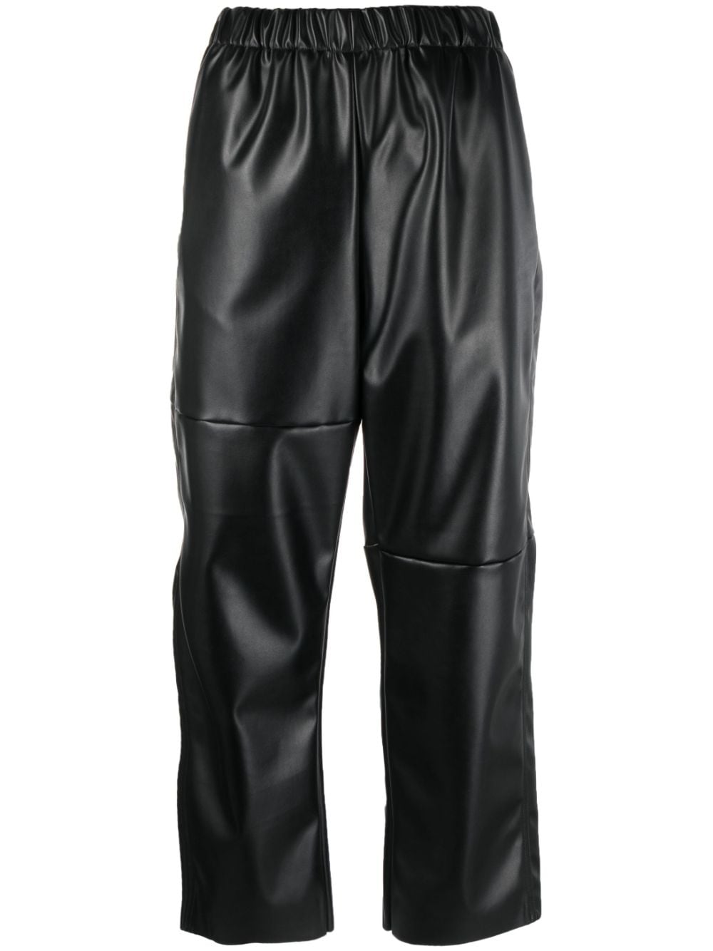 MM6 Maison Margiela elasticated-waistband faux-leather trousers - Black von MM6 Maison Margiela