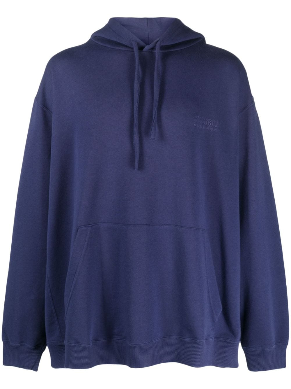 MM6 Maison Margiela embroidered-logo cotton hoodie - Blue von MM6 Maison Margiela