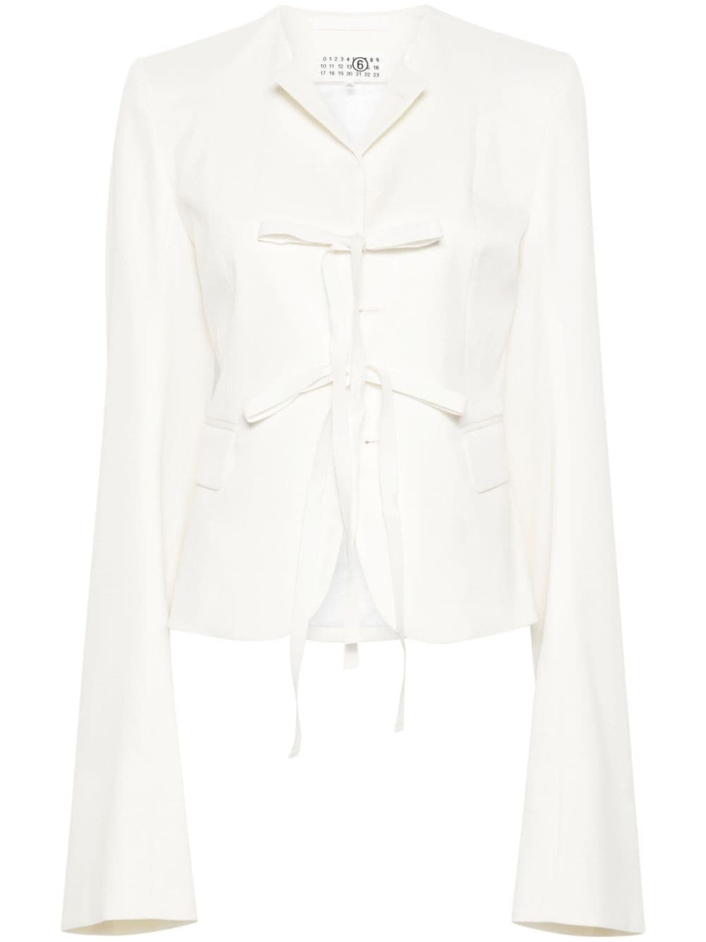 MM6 Maison Margiela extra-long-sleeves twill blazer - White von MM6 Maison Margiela