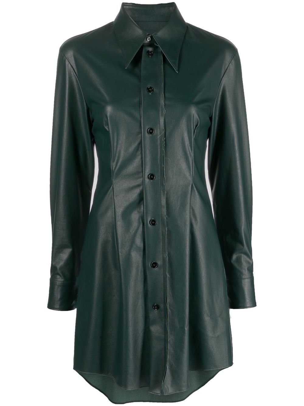 MM6 Maison Margiela faux-leather shirt dress - Green von MM6 Maison Margiela