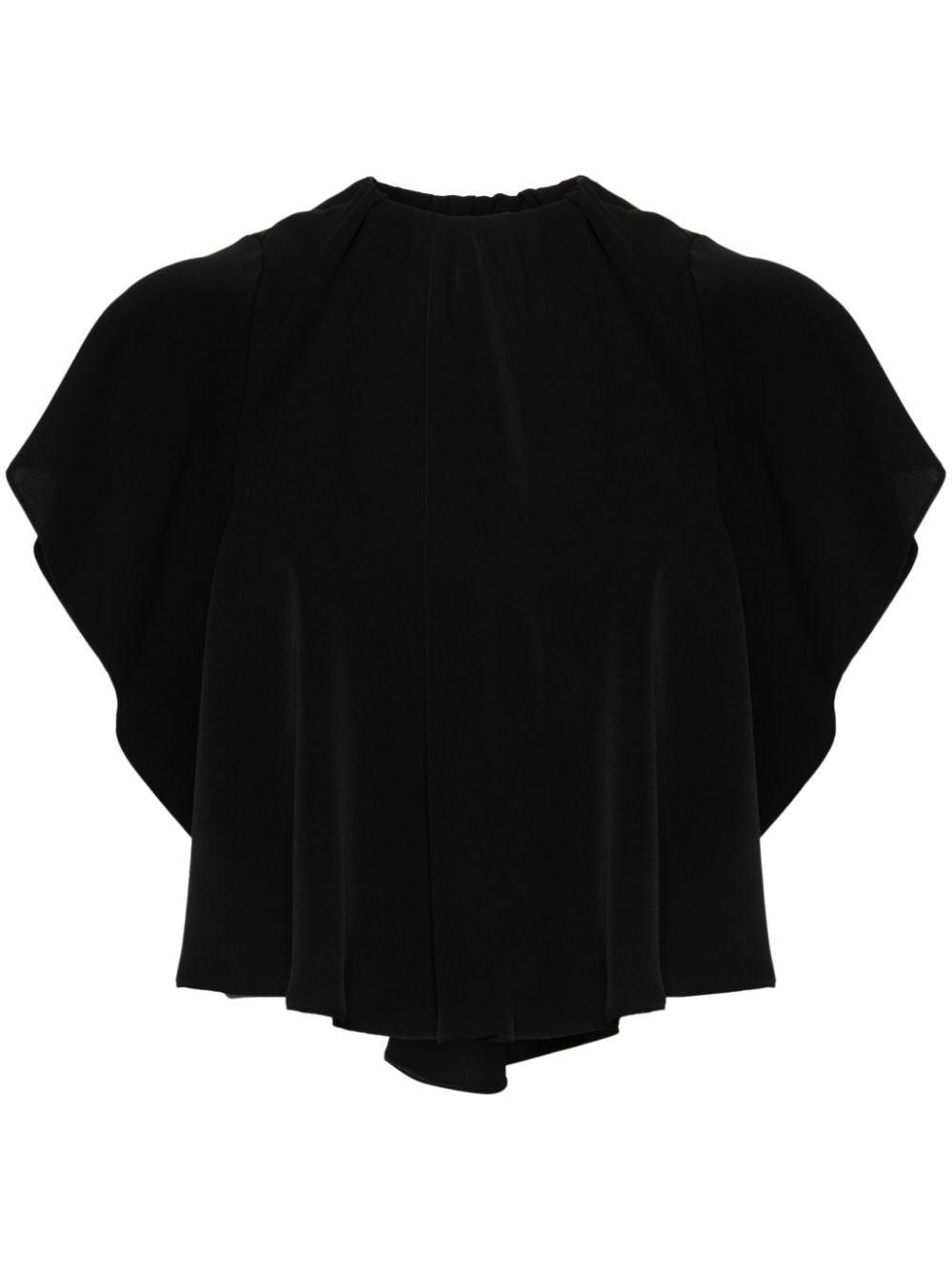 MM6 Maison Margiela gathered-detail cropped T-shirt - Black von MM6 Maison Margiela