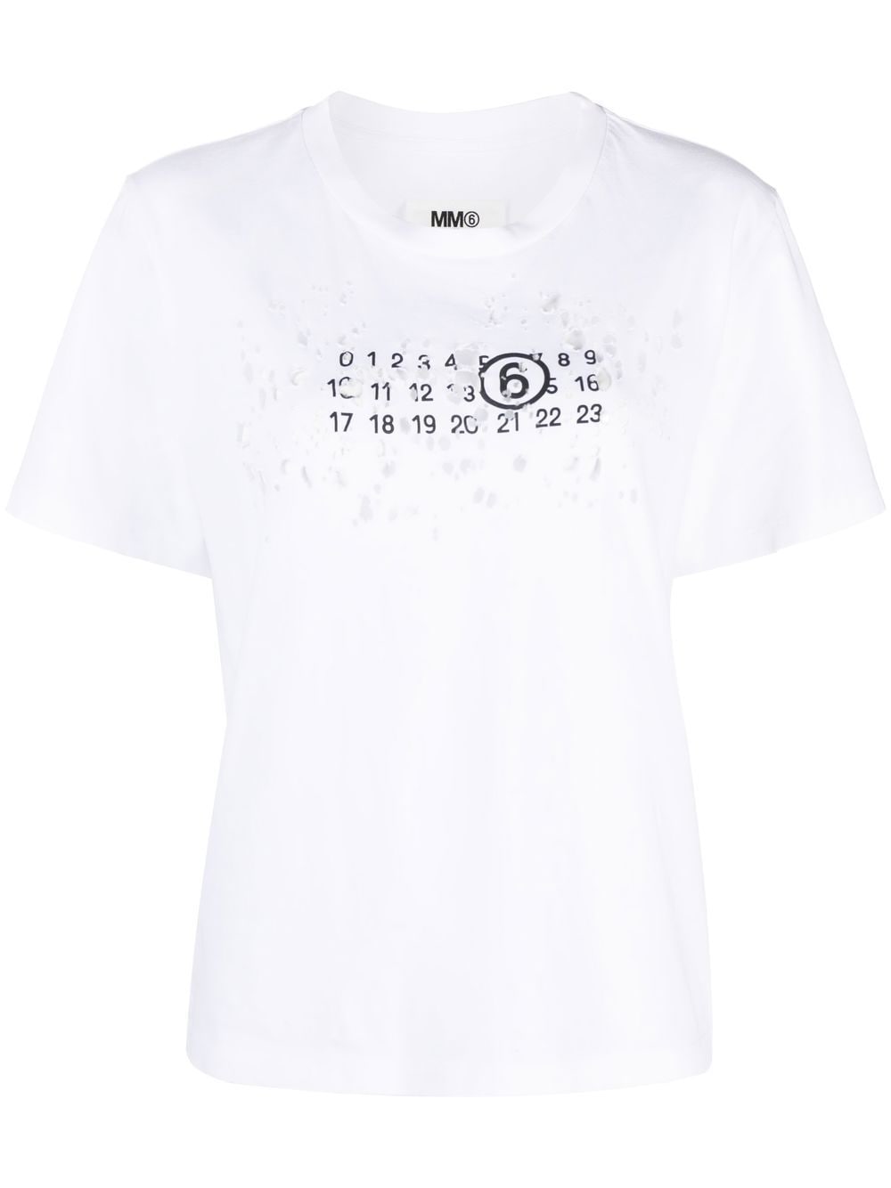 MM6 Maison Margiela numbers-motif cotton T-shirt - White von MM6 Maison Margiela