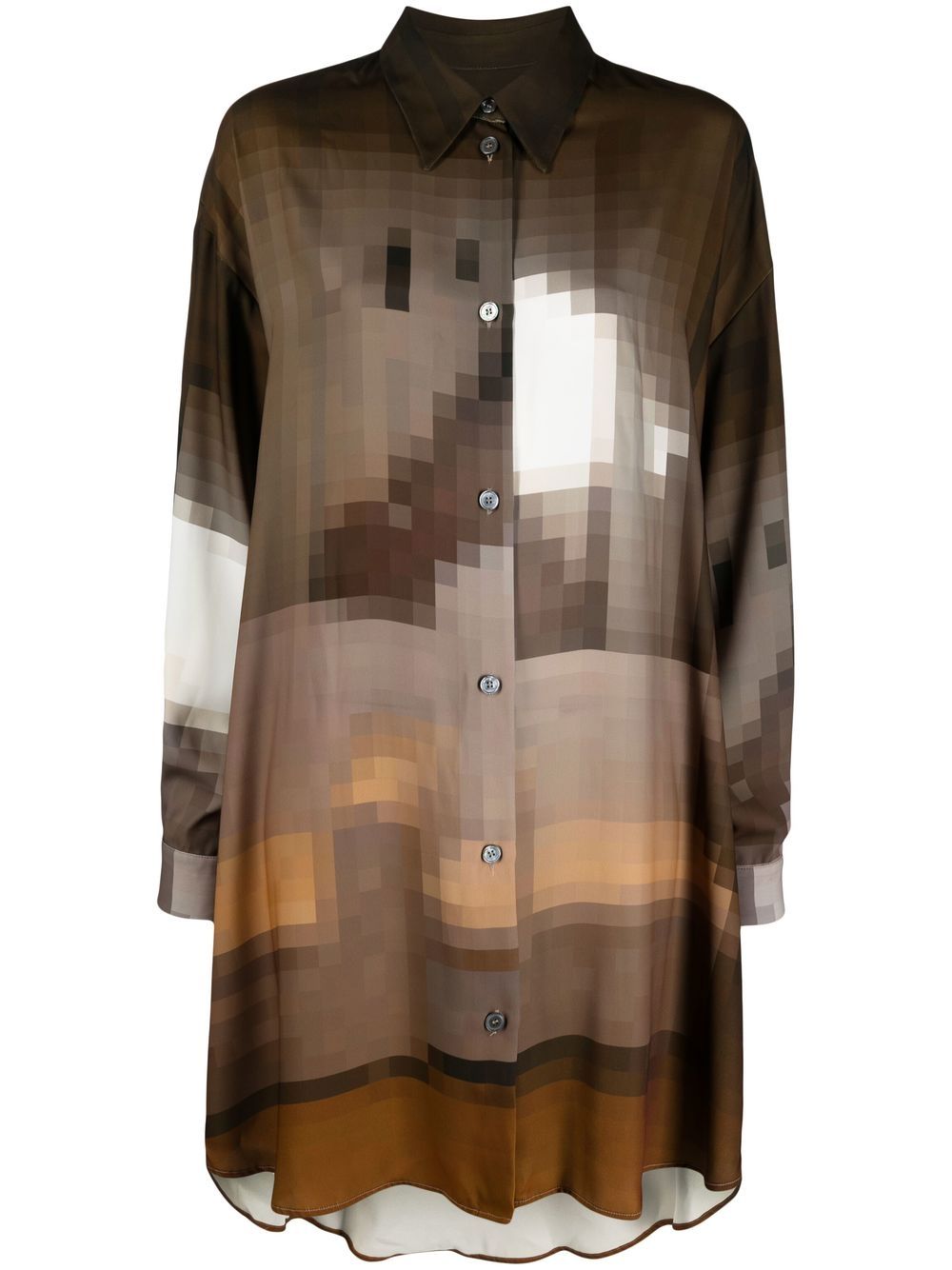 MM6 Maison Margiela graphic-print shirt dress - Green von MM6 Maison Margiela