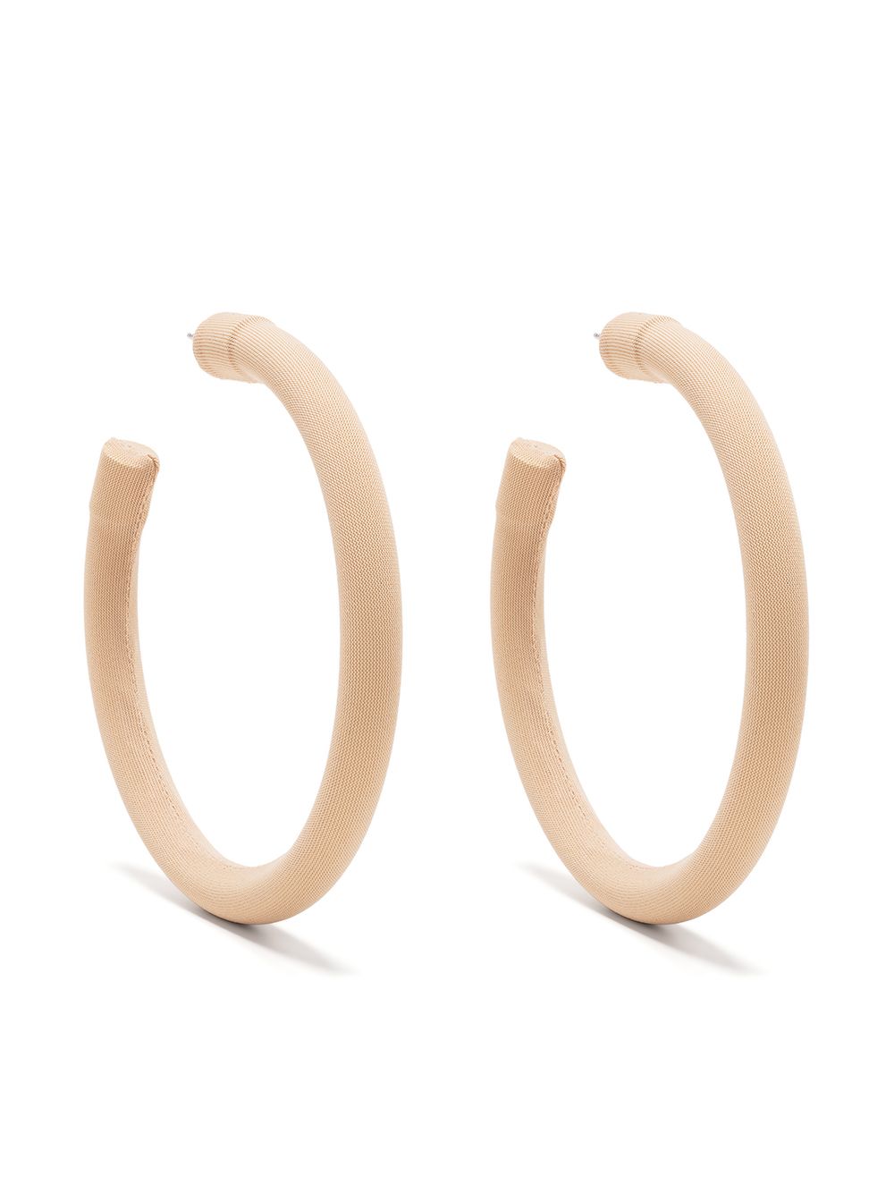 MM6 Maison Margiela large open hoop earrings - Neutrals von MM6 Maison Margiela