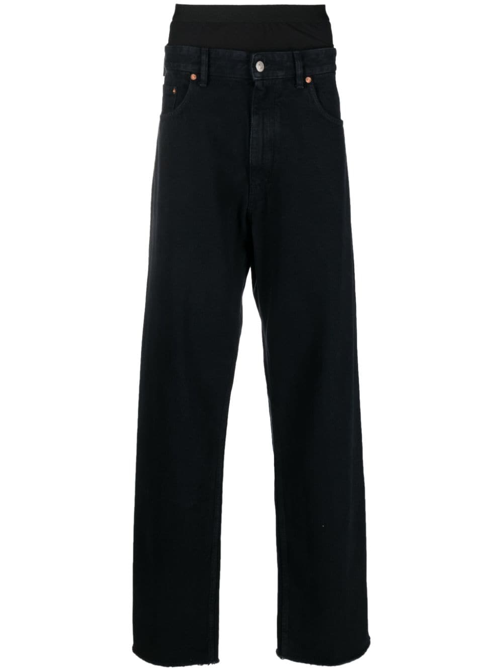 MM6 Maison Margiela layered-effect straight-leg jeans - Black von MM6 Maison Margiela