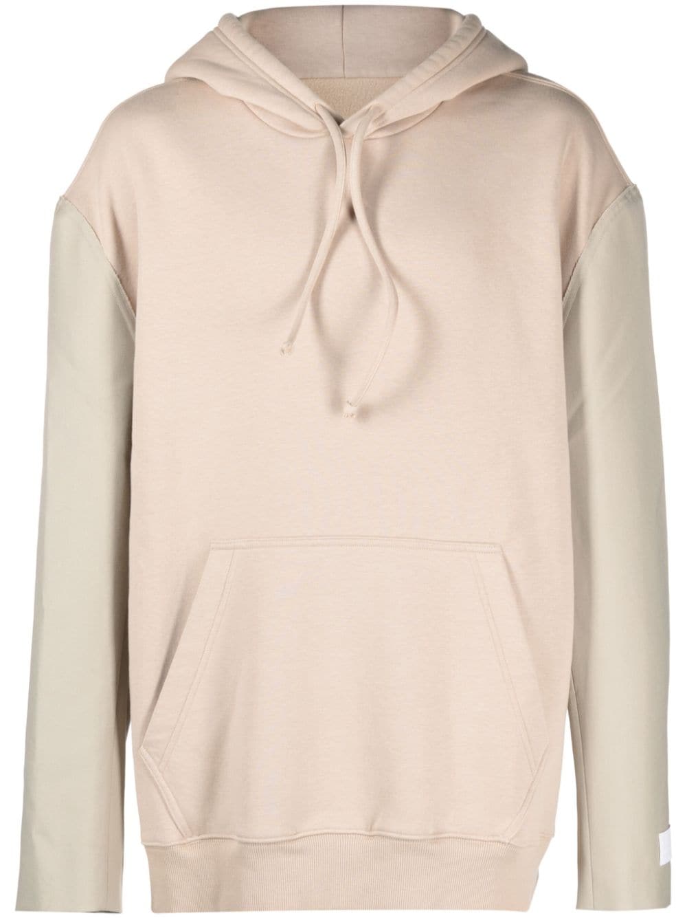 MM6 Maison Margiela logo-appliqué contrast-sleeve hoodie - Neutrals von MM6 Maison Margiela