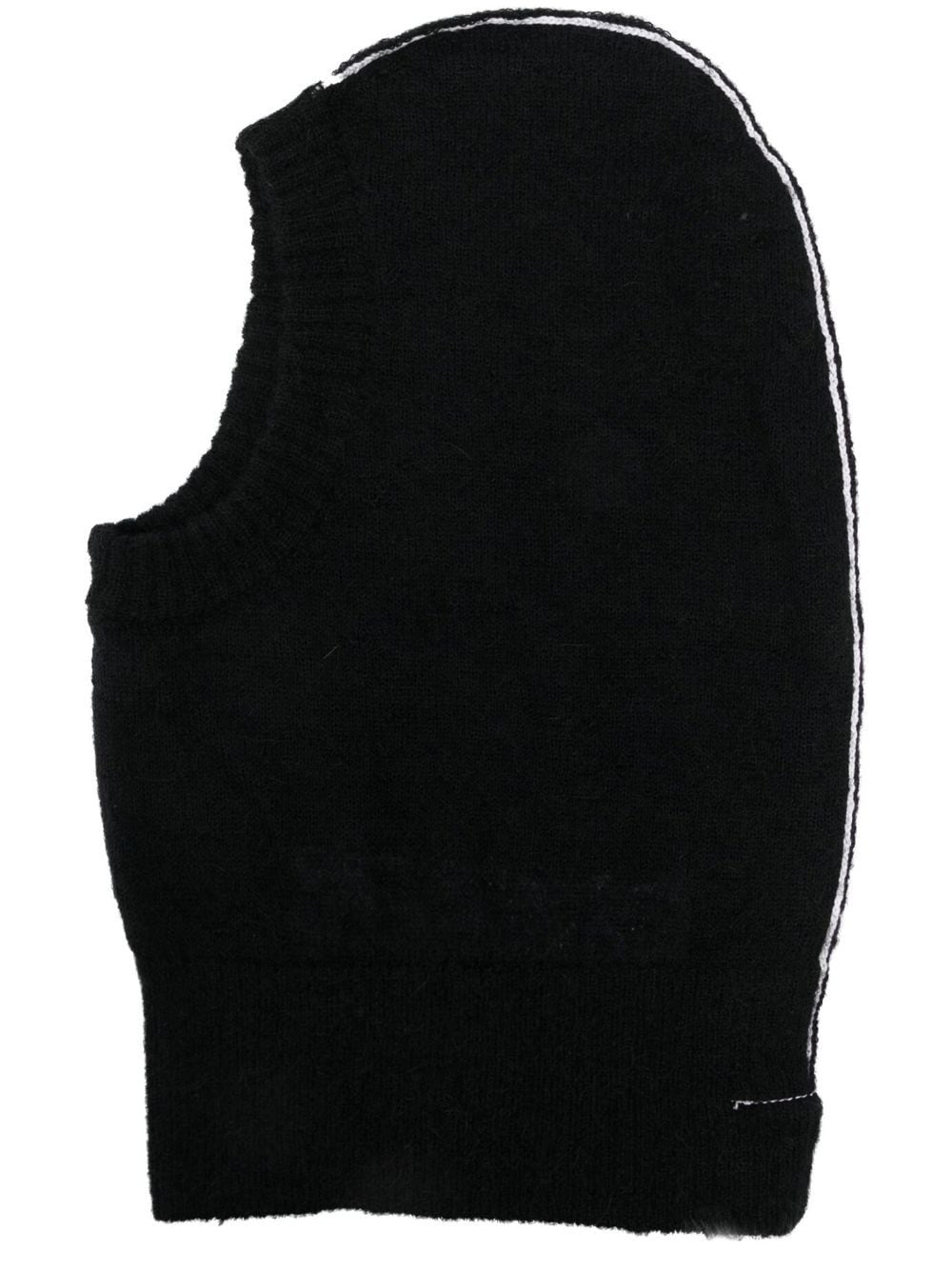 MM6 Maison Margiela logo balaclava beanie hat - Black von MM6 Maison Margiela