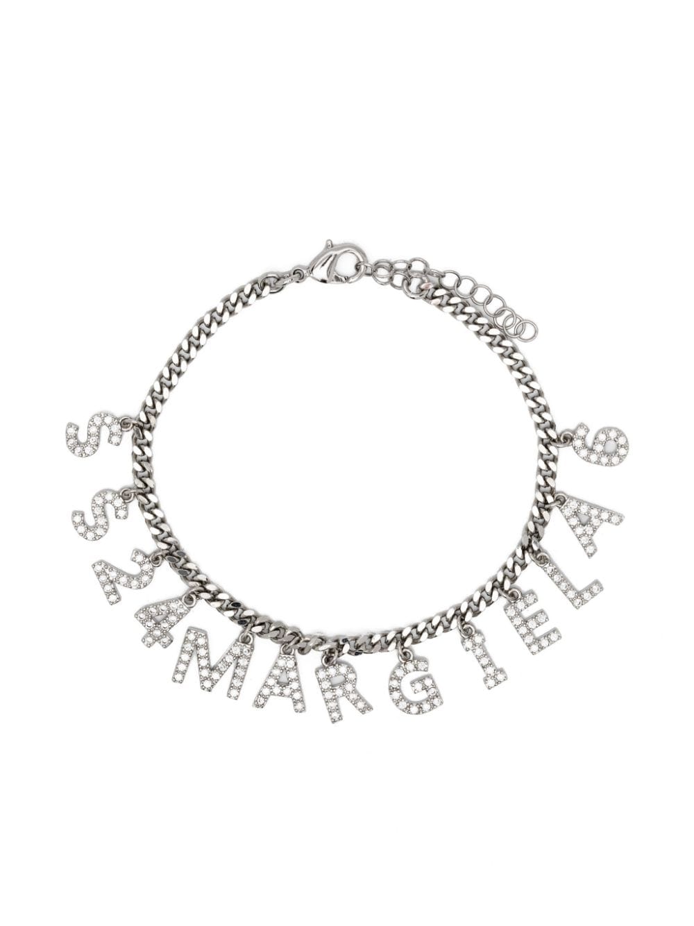 MM6 Maison Margiela logo-charm chain-link bracelet - Silver von MM6 Maison Margiela