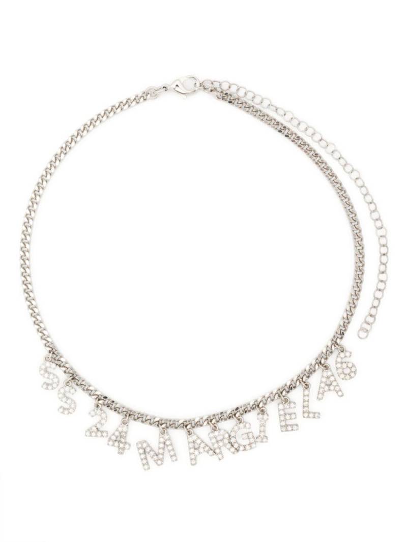 MM6 Maison Margiela logo-charm chain-link necklace - Silver von MM6 Maison Margiela