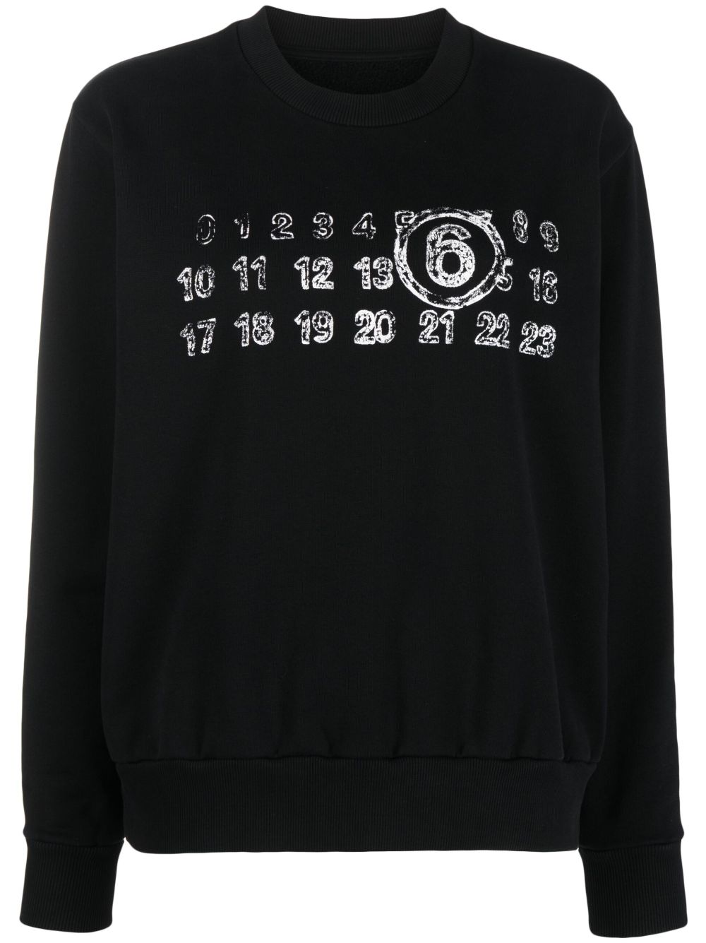 MM6 Maison Margiela numbers-motif cotton hoodie - Black von MM6 Maison Margiela