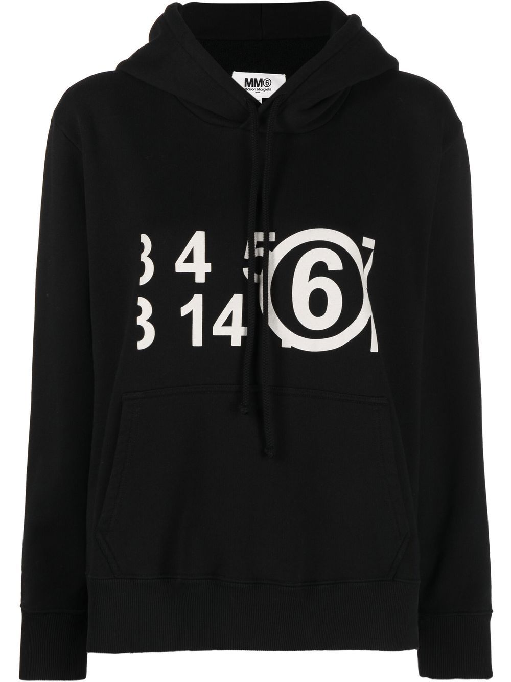 MM6 Maison Margiela numbers-motif cotton hoodie - Black von MM6 Maison Margiela