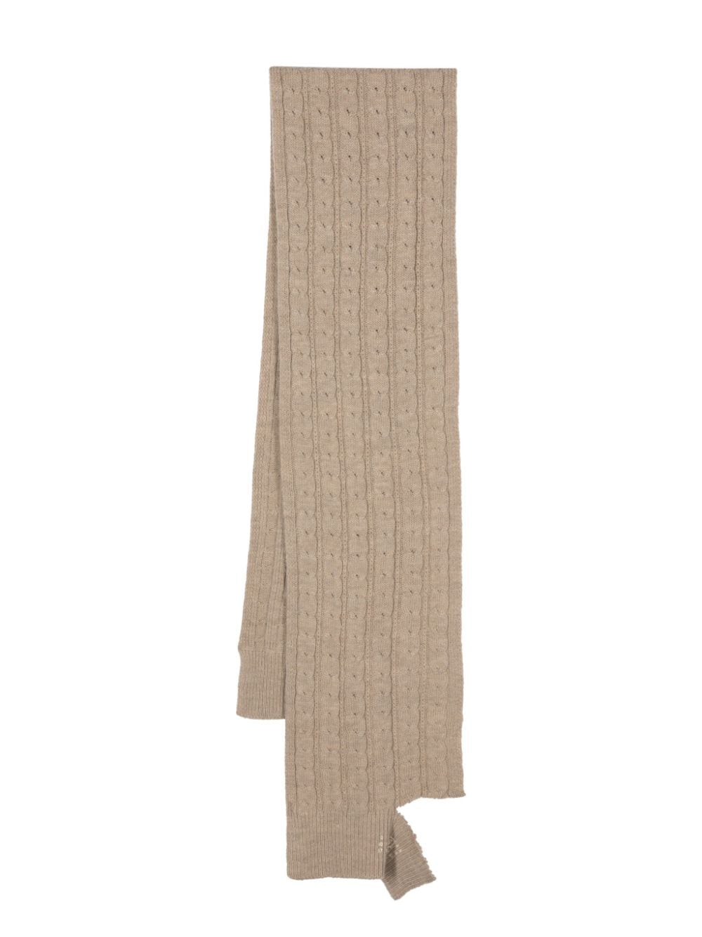 MM6 Maison Margiela logo-print wool-blend scarf - Neutrals von MM6 Maison Margiela