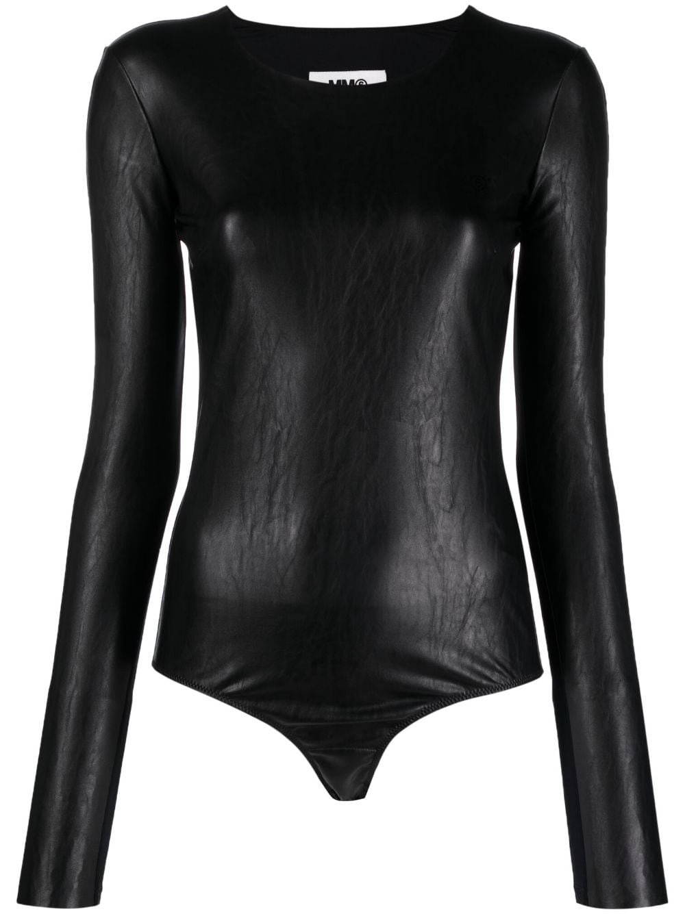 MM6 Maison Margiela long-sleeve faux-leather body - Black von MM6 Maison Margiela