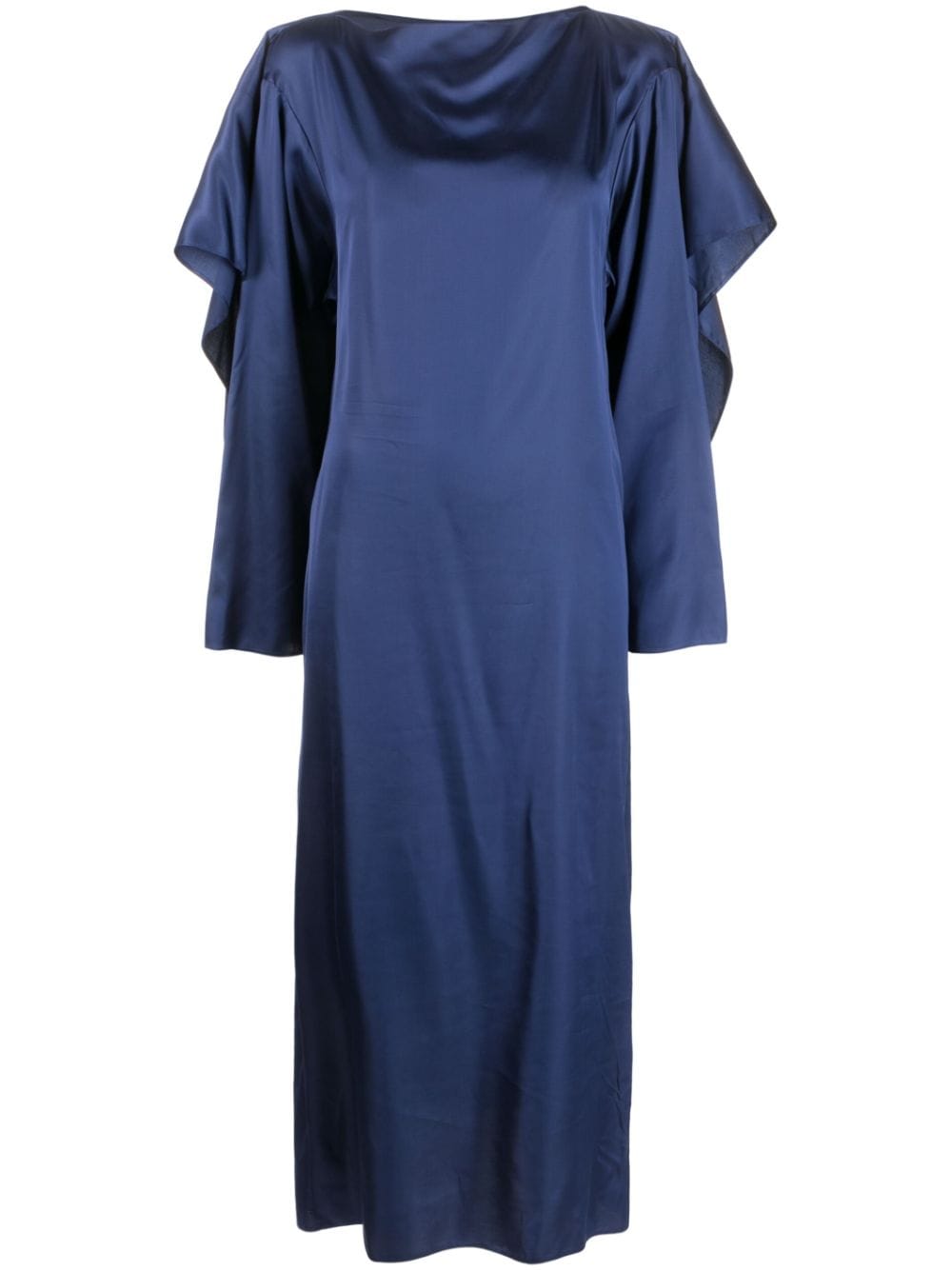 MM6 Maison Margiela long-sleeve satin midi dress - Blue von MM6 Maison Margiela