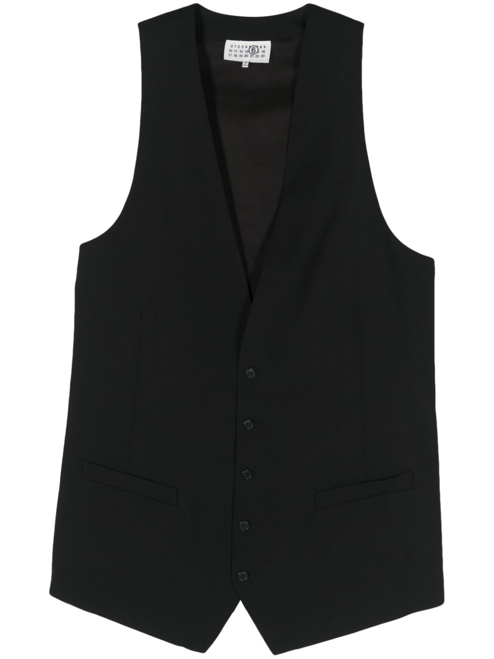 MM6 Maison Margiela longline wool waistcoat - Black von MM6 Maison Margiela