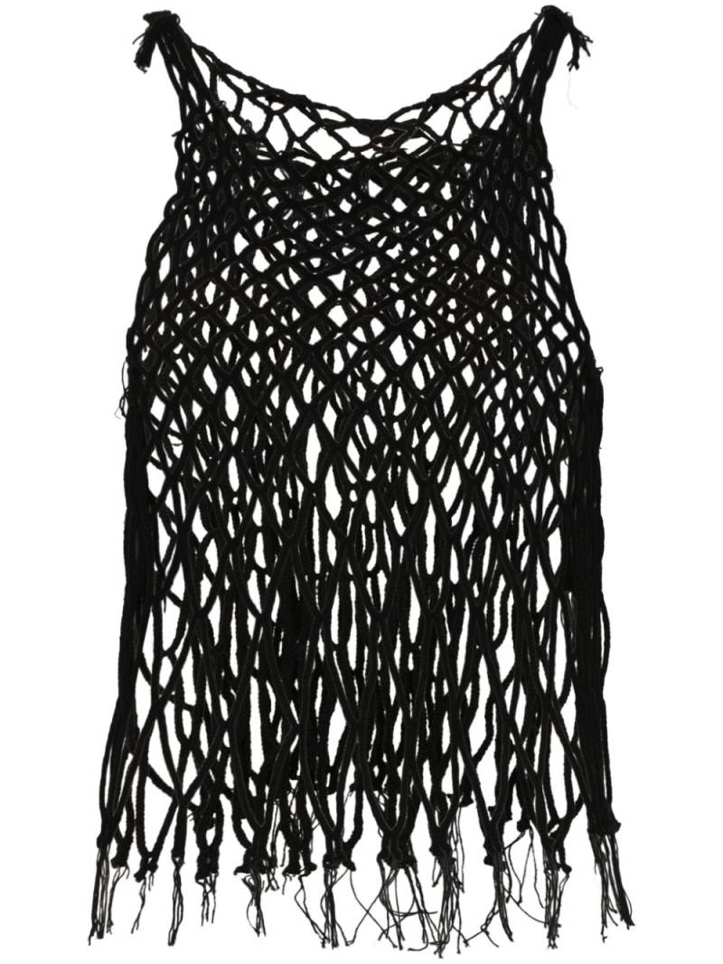 MM6 Maison Margiela mesh sleeveless tank top - Black von MM6 Maison Margiela