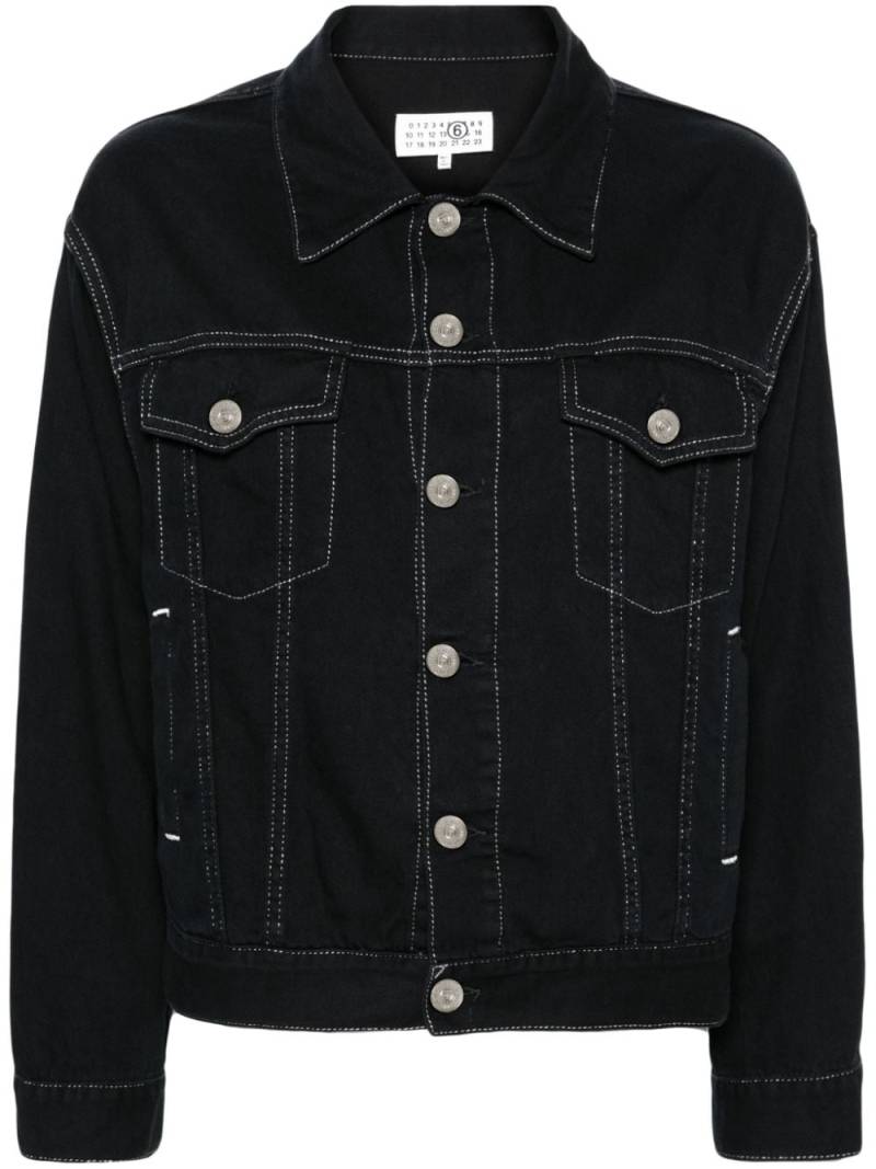 MM6 Maison Margiela metallic-thread denim jacket - Black von MM6 Maison Margiela