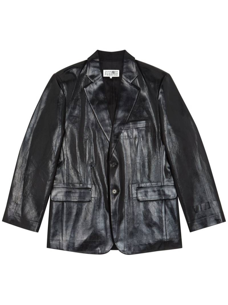 MM6 Maison Margiela coated single-breasted blazer - Black von MM6 Maison Margiela