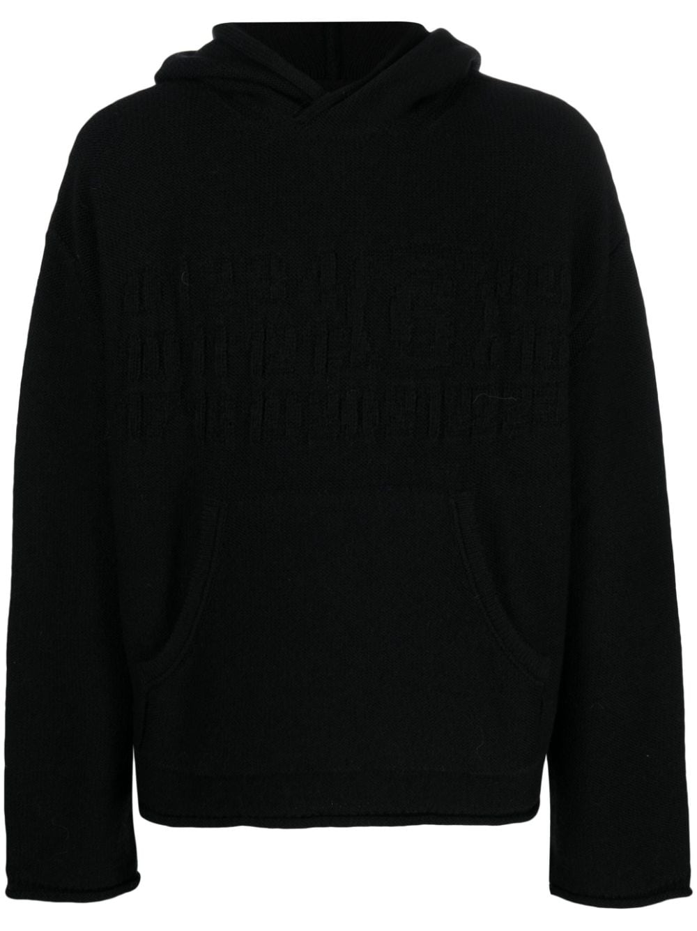 MM6 Maison Margiela number-motif knitted hoodie - Black von MM6 Maison Margiela