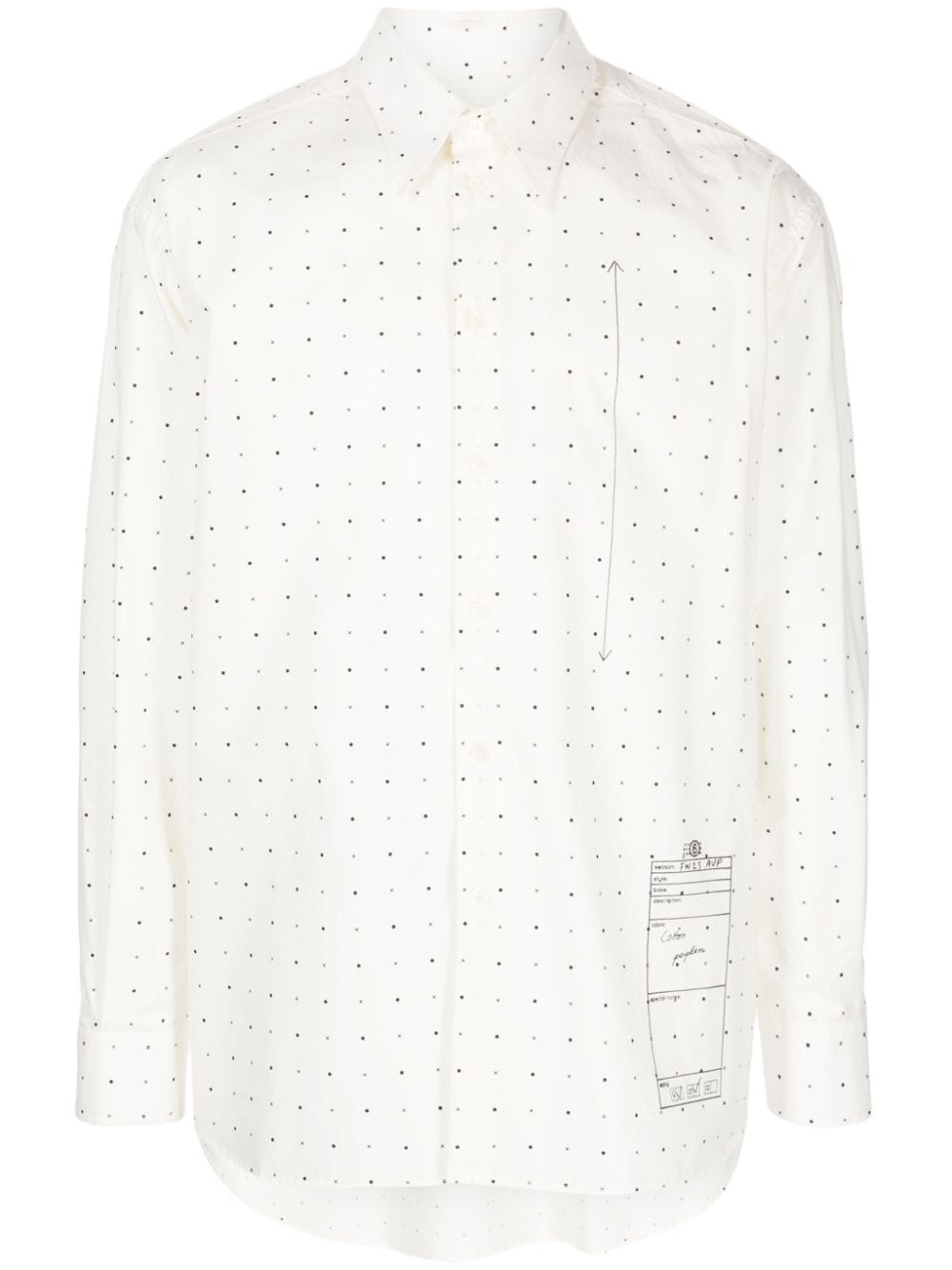 MM6 Maison Margiela numbers-motif cotton shirt - White von MM6 Maison Margiela