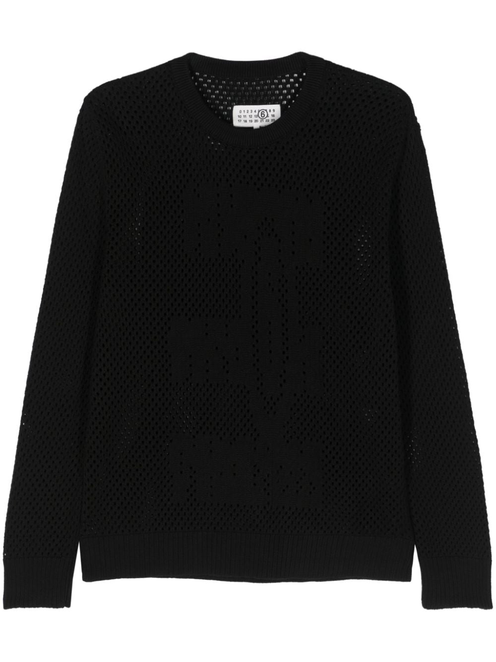 MM6 Maison Margiela numbers motif-jacquard cotton jumper - Black von MM6 Maison Margiela