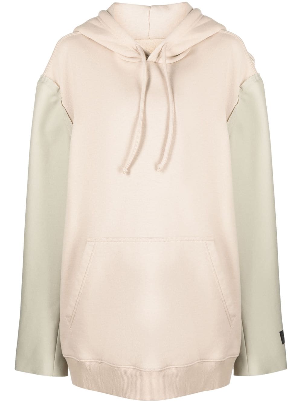 MM6 Maison Margiela numbers-motif panelled hoodie - Neutrals von MM6 Maison Margiela