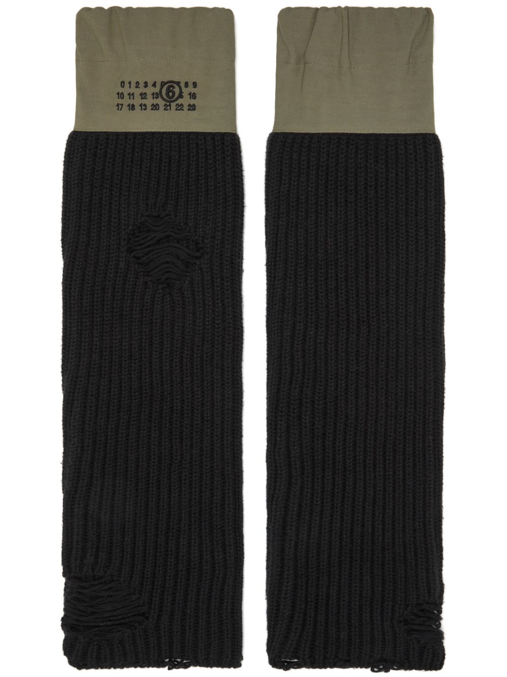 MM6 Maison Margiela numbers-motif arm warmers - Black von MM6 Maison Margiela