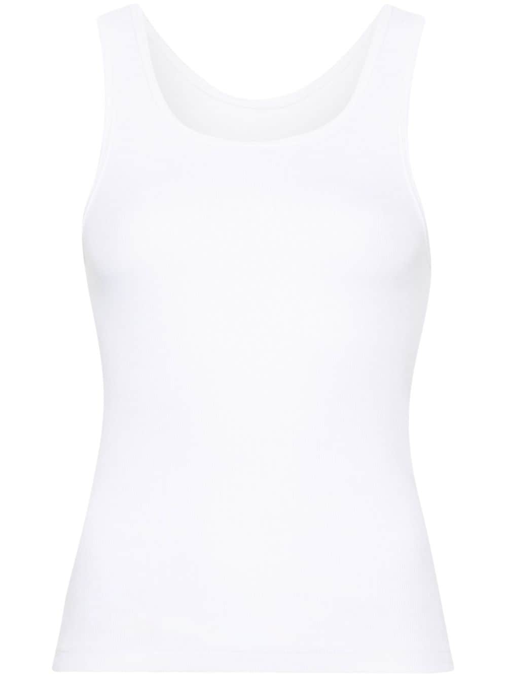 MM6 Maison Margiela numbers-motif ribbed tank top - White von MM6 Maison Margiela