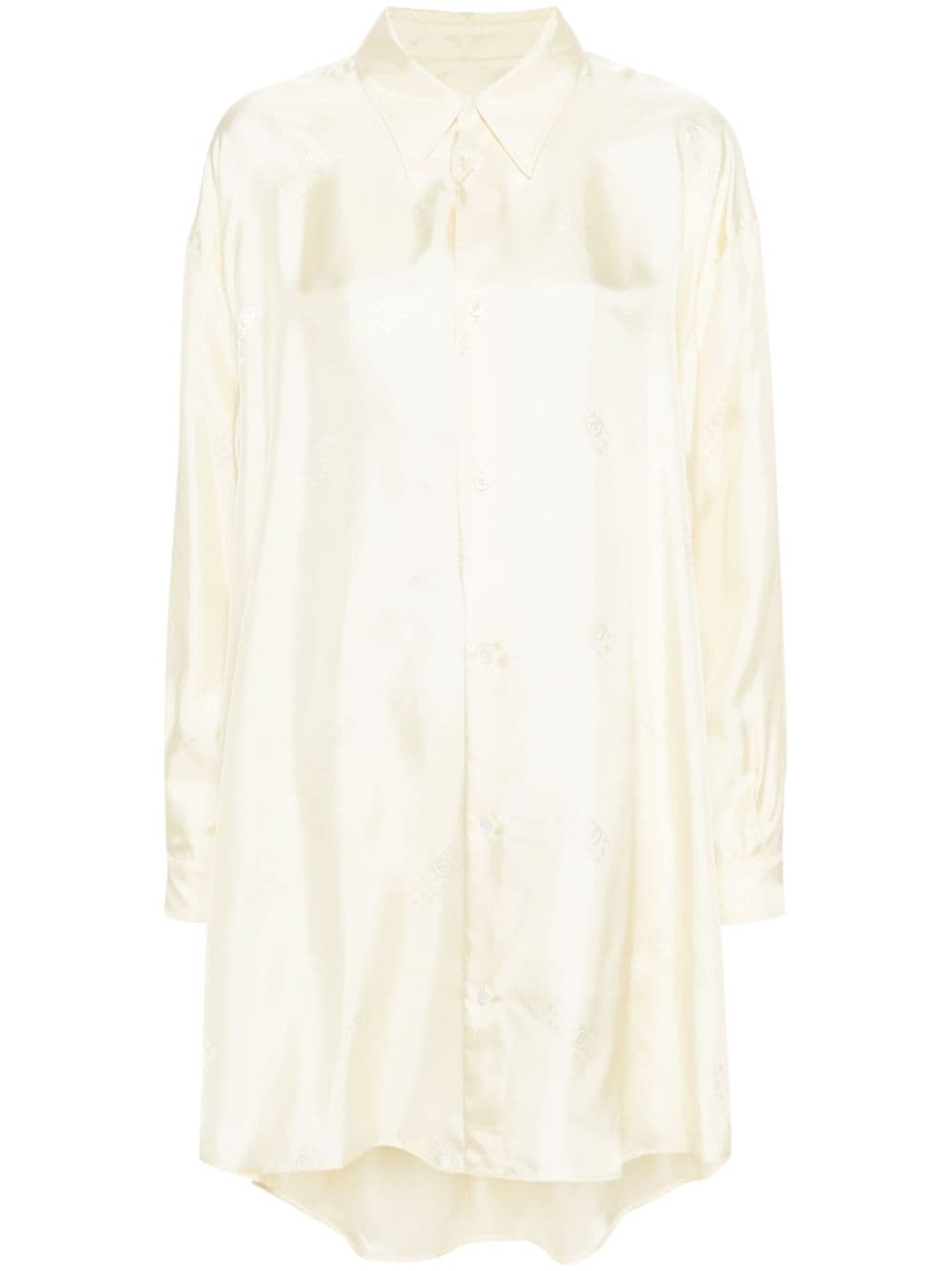 MM6 Maison Margiela numbers-print satin shirtdress - Yellow von MM6 Maison Margiela