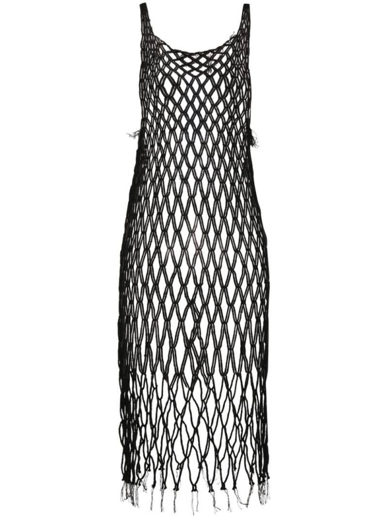 MM6 Maison Margiela open-knit midi dress - Black von MM6 Maison Margiela