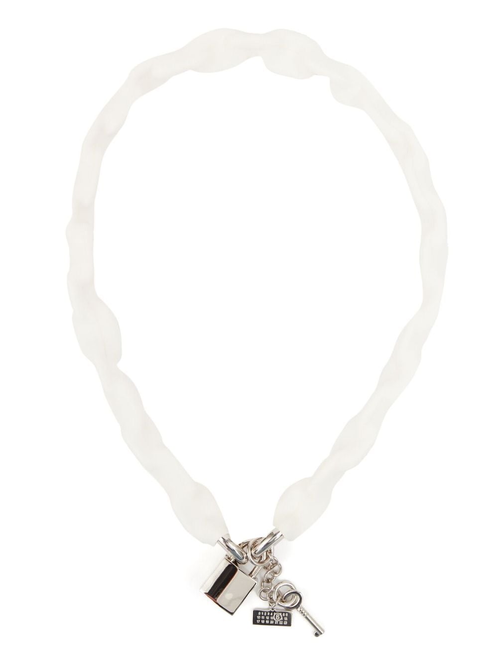 MM6 Maison Margiela padlock chain-link necklace - White von MM6 Maison Margiela