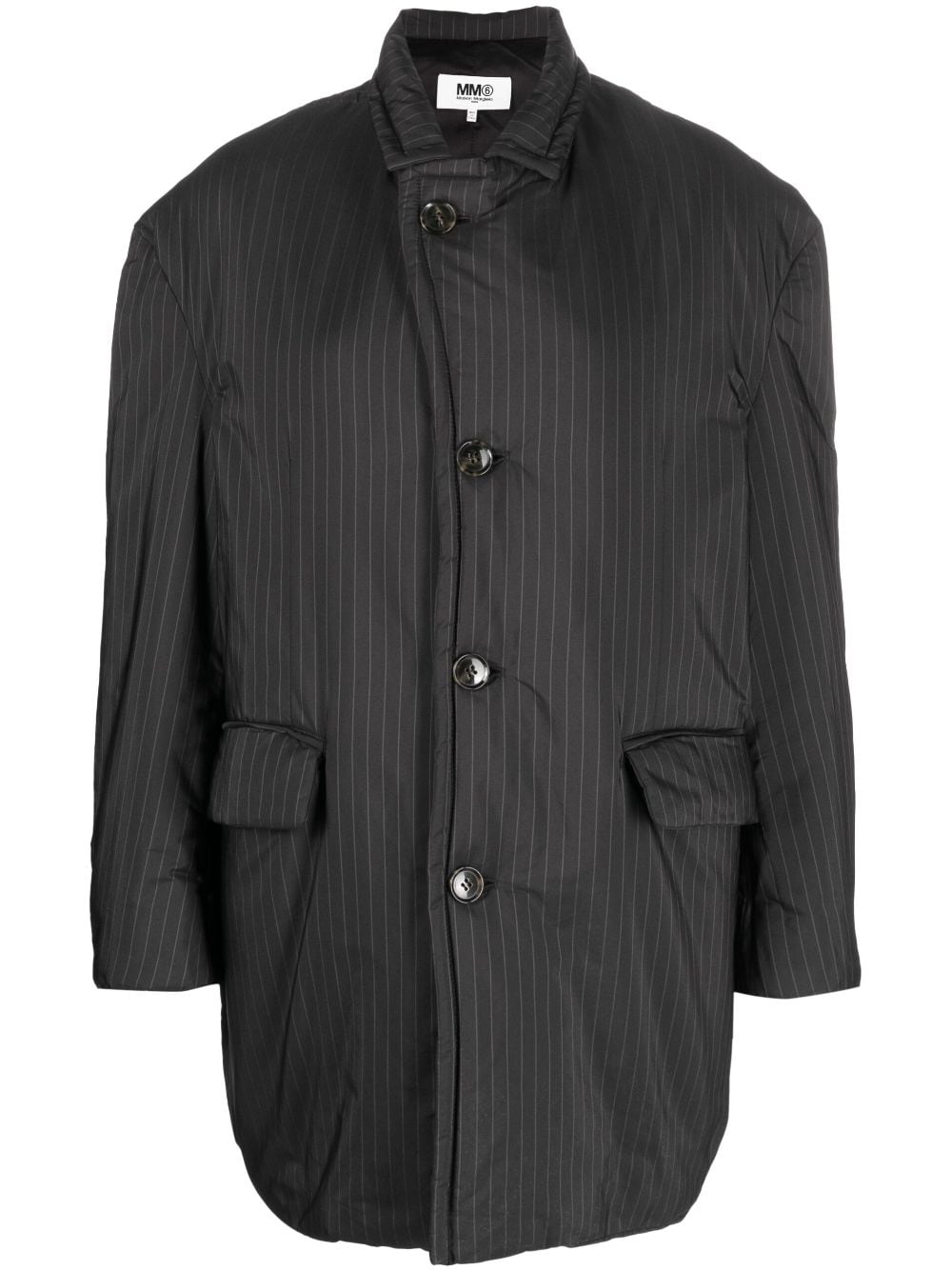 MM6 Maison Margiela pinstripe button-fastening jacket - Black von MM6 Maison Margiela