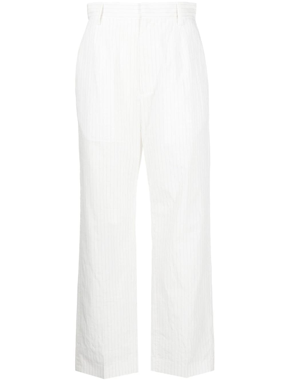 MM6 Maison Margiela pinstripe cropped trousers - White von MM6 Maison Margiela