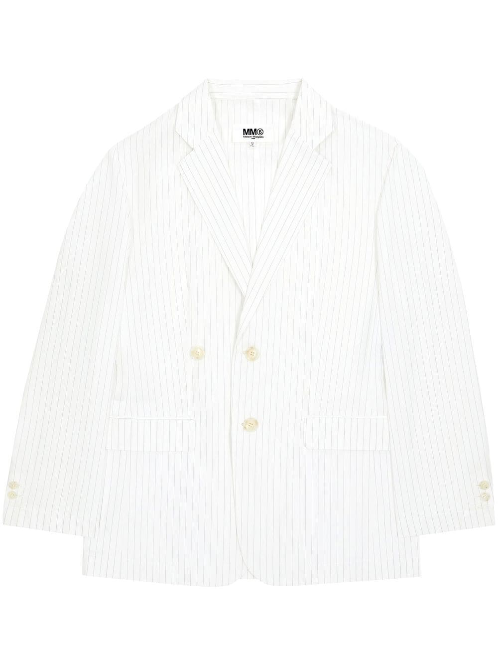 MM6 Maison Margiela pinstriped single-breasted blazer - White von MM6 Maison Margiela