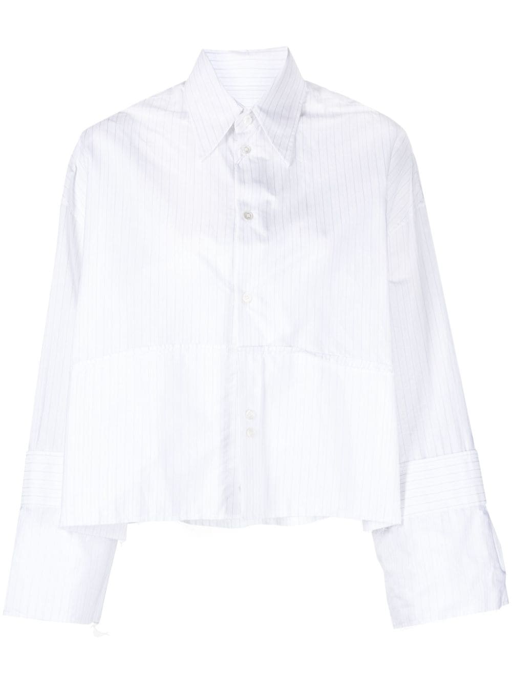 MM6 Maison Margiela pinstriped panelled cotton shirt - White von MM6 Maison Margiela