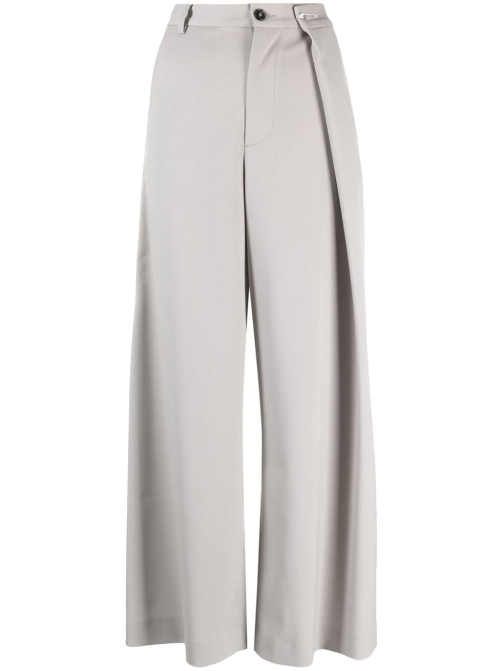 MM6 Maison Margiela pleated cropped trousers - Grey von MM6 Maison Margiela