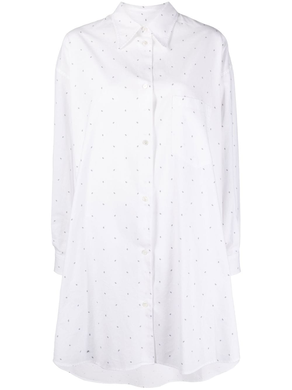 MM6 Maison Margiela polka-dot cotton shirt dress - White von MM6 Maison Margiela