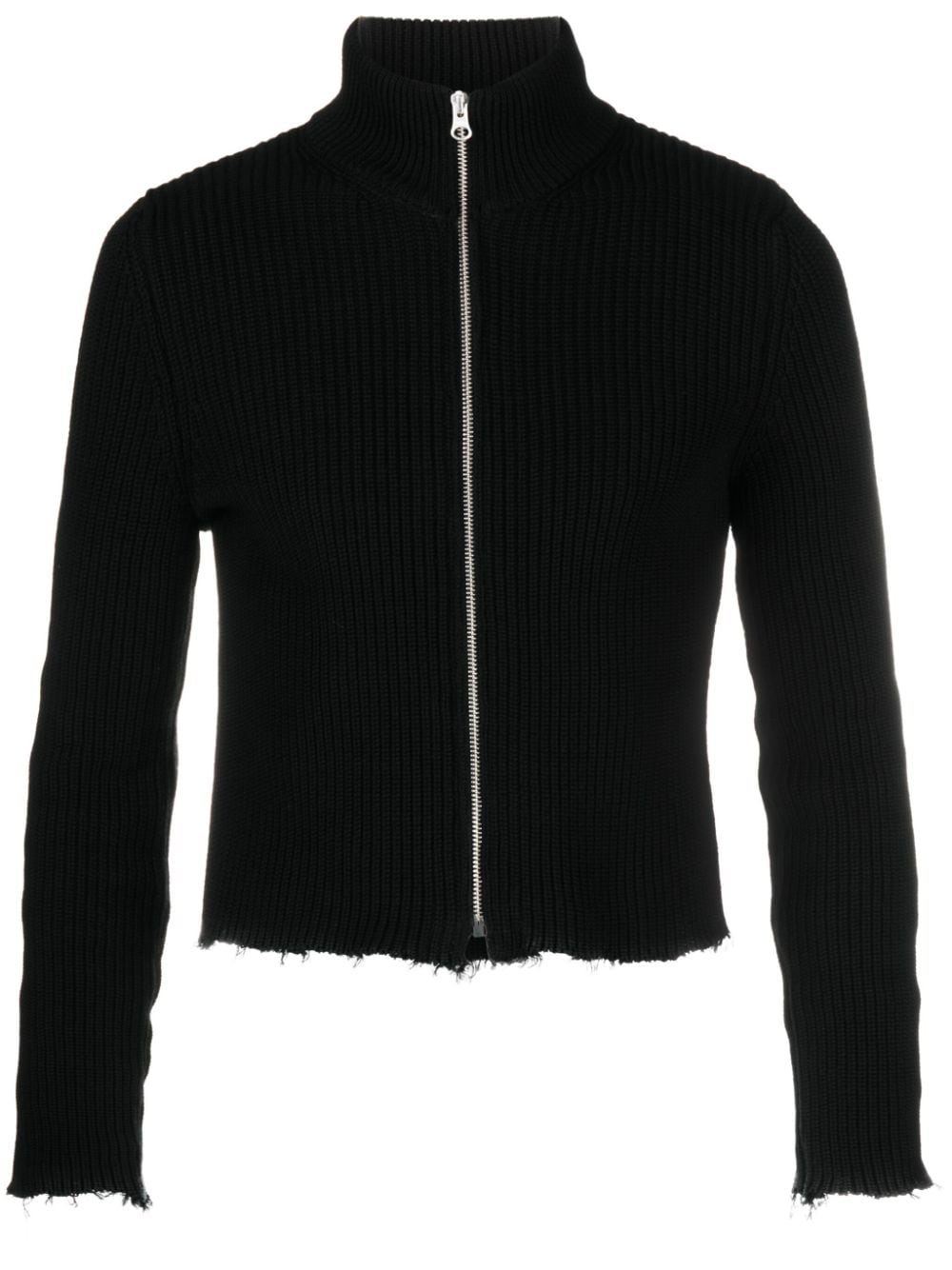 MM6 Maison Margiela ribbed cotton cardigan - Black von MM6 Maison Margiela