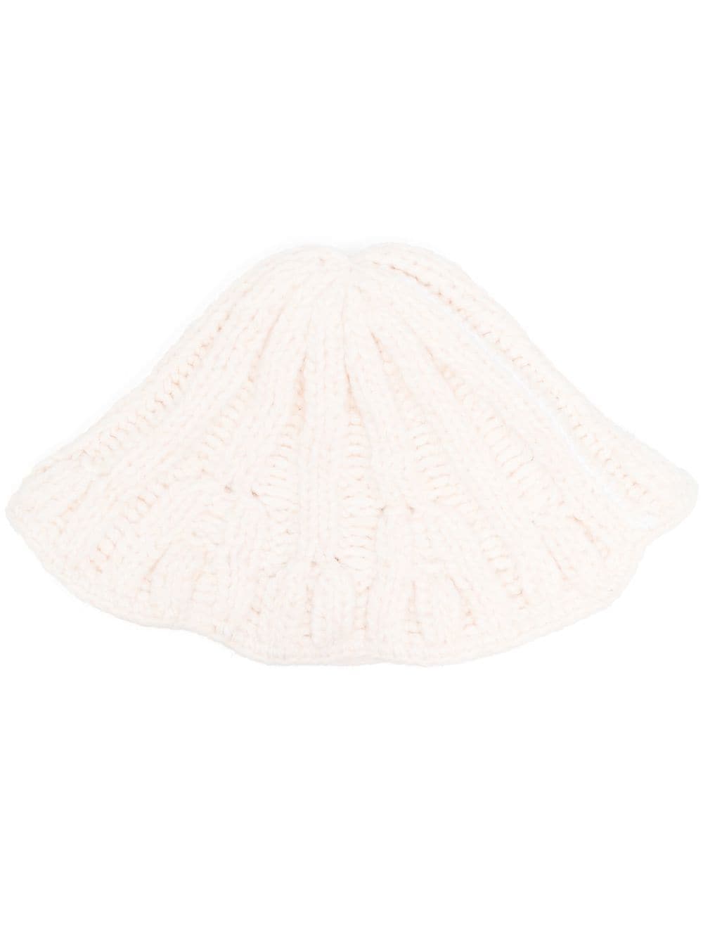 MM6 Maison Margiela ribbed knit bucket hat - Neutrals von MM6 Maison Margiela