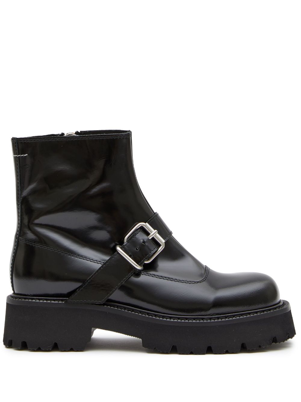 MM6 Maison Margiela buckle-detail leather ankle boots - Black von MM6 Maison Margiela