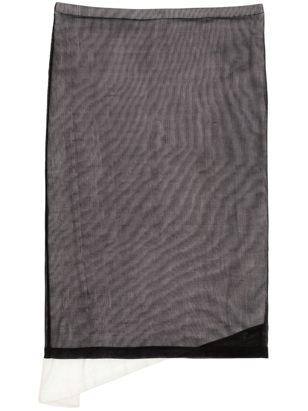 MM6 Maison Margiela sheer ribbed midi skirt - Black von MM6 Maison Margiela