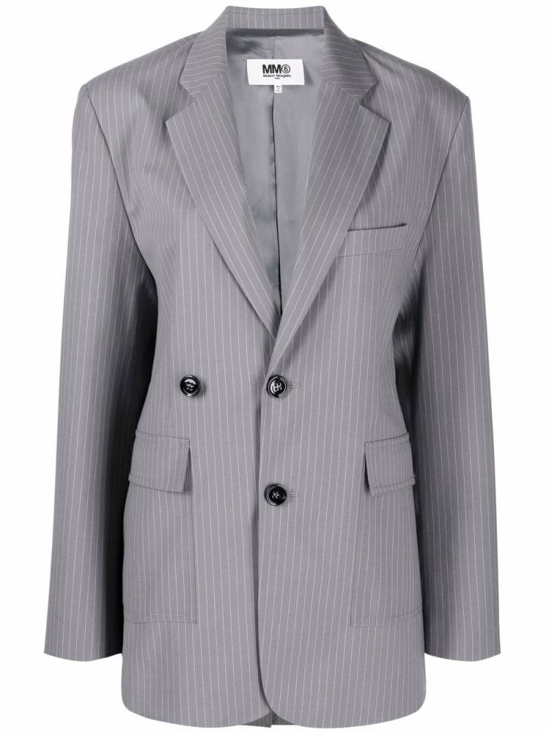 MM6 Maison Margiela single-breasted pinstripe blazer - Grey von MM6 Maison Margiela