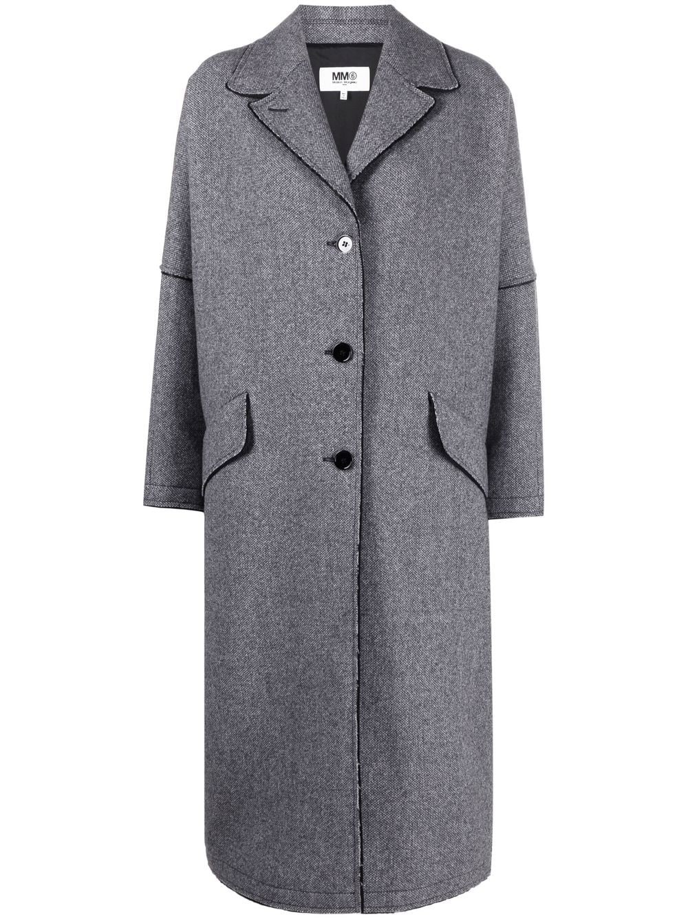 MM6 Maison Margiela single-breasted tweed coat - Grey von MM6 Maison Margiela