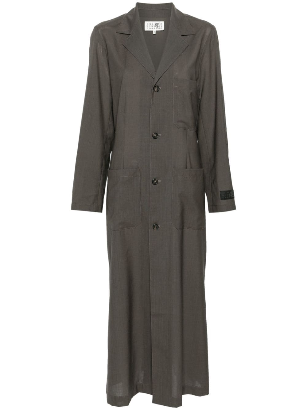 MM6 Maison Margiela single-breasted virgin-wool coat - Grey von MM6 Maison Margiela