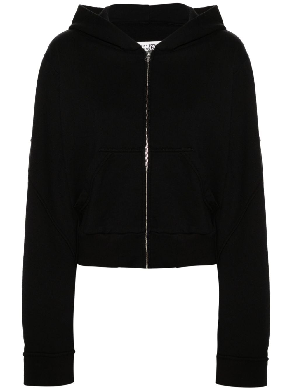 MM6 Maison Margiela single-stitch cotton hoodie - Black von MM6 Maison Margiela